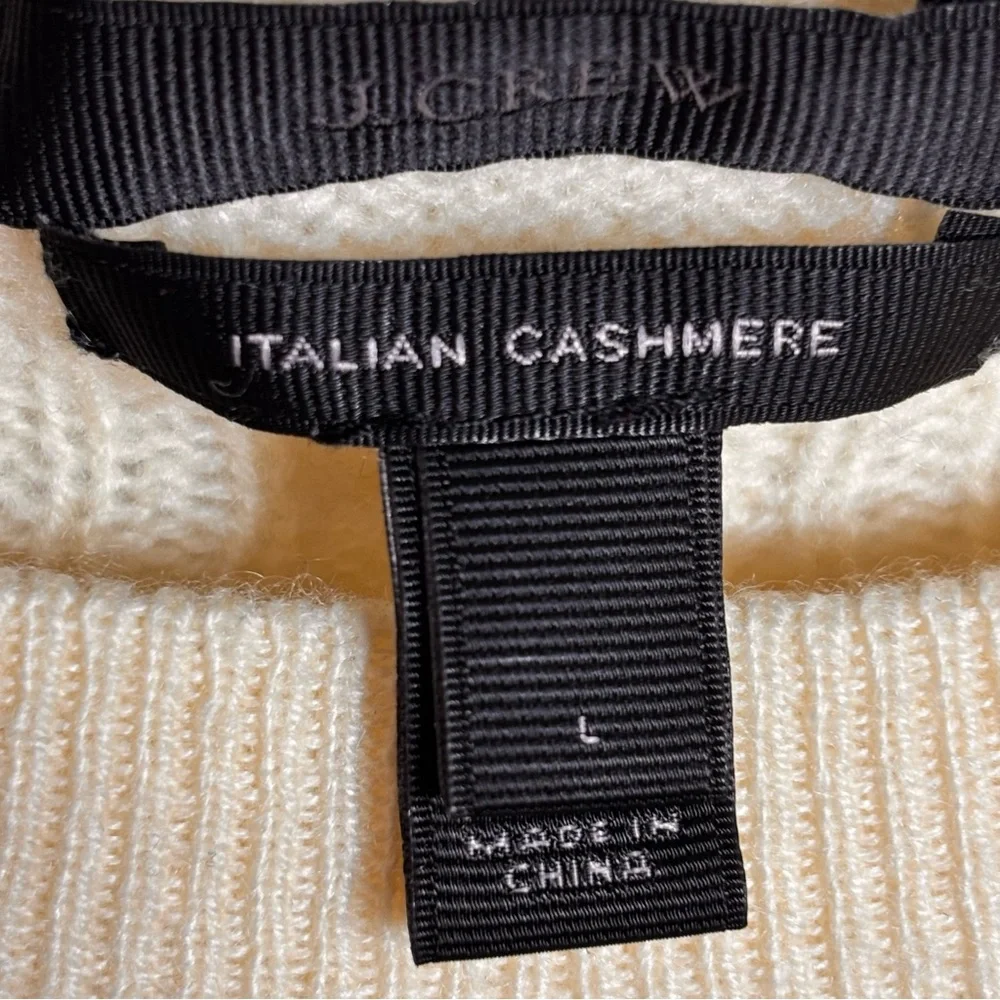 J. Crew Cream Cable Knit Crewneck Sweater